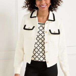 Talbots Amherst Ivory Tweed Jacket